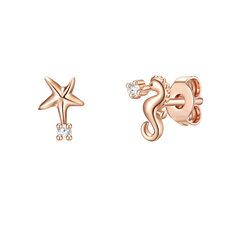 Ohrstecker Sterling Silber roségold Zirkonia weiß