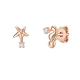 Ohrstecker Sterling Silber roségold Zirkonia weiß