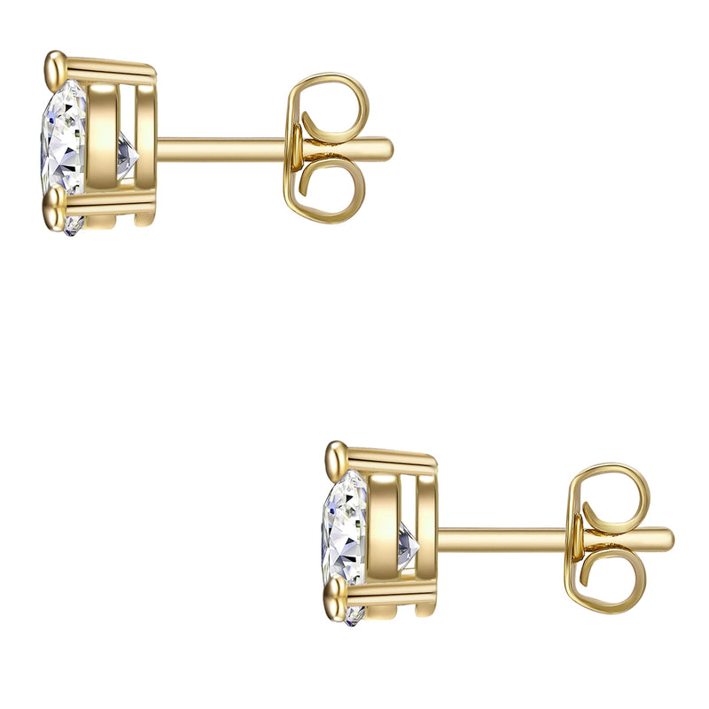 Ohrstecker Sterling Silber gelbgold Zirkonia weiß