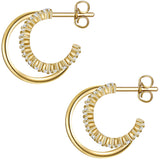 Creolen Sterling Silber gelbgold Zirkonia weiß