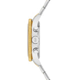 Herren Chronograph silber Edelstahl silber/gelbgold