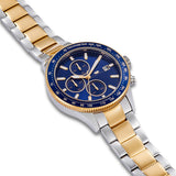 Herren Chronograph silber Edelstahl silber/gelbgold