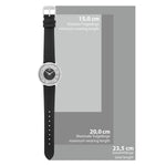 Damen Quarzuhr silber Echtleder schwarz
