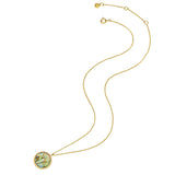 Kette Sterling Silber gelbgold Abalone-Muschel multicolor
