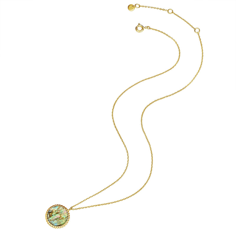 Kette Sterling Silber gelbgold Abalone-Muschel multicolor