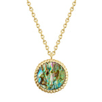 Kette Sterling Silber gelbgold Abalone-Muschel multicolor