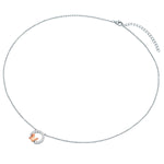 Kette Sterling Silber bi-Color Zirkonia weiß