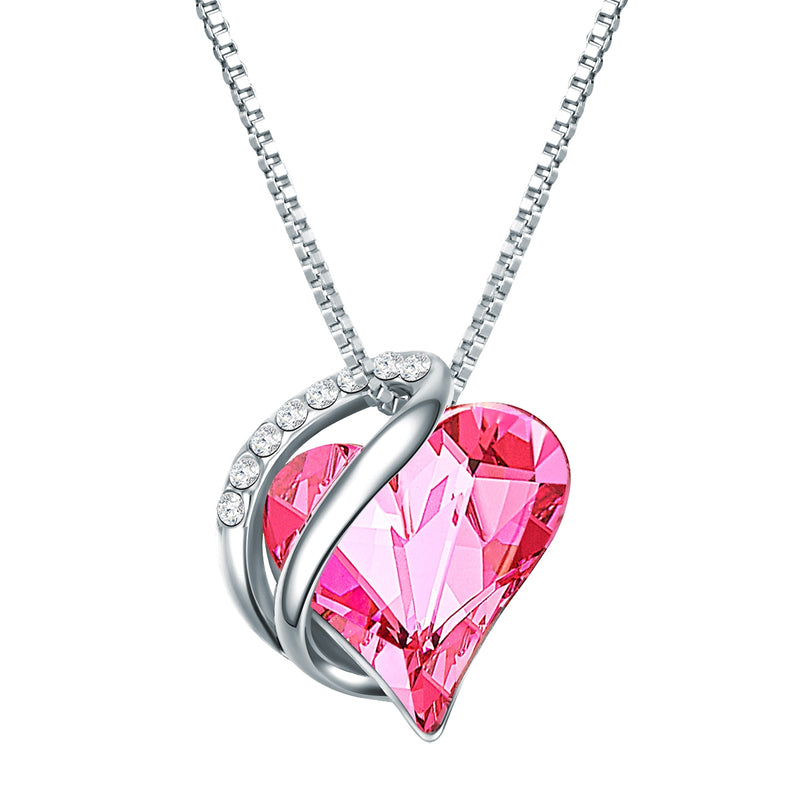 Kette mit Anhänger Sterling Silber verziert mit Kristallen von Swarovski® Rosa weiß