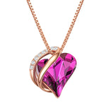 Kette mit Anhänger Sterling Silber roségold verziert mit Kristallen von Swarovski® amethyst weiß