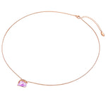 Kette mit Anhänger Sterling Silber roségold verziert mit Kristallen von Swarovski® Violet weiß