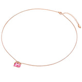Kette mit Anhänger Sterling Silber roségold verziert mit Kristallen von Swarovski® Rosa weiß