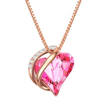 Kette mit Anhänger Sterling Silber roségold verziert mit Kristallen von Swarovski® Rosa weiß
