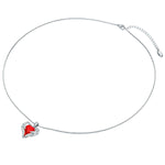 Kette mit Anhänger Sterling Silber verziert mit Kristallen von Swarovski® heller Siam weiß