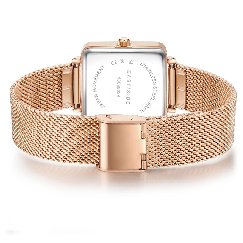 Damen Quarzuhr roségold Edelstahl roségold