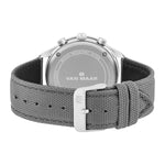 Herren Chronograph silber Nylon/Echtleder grau