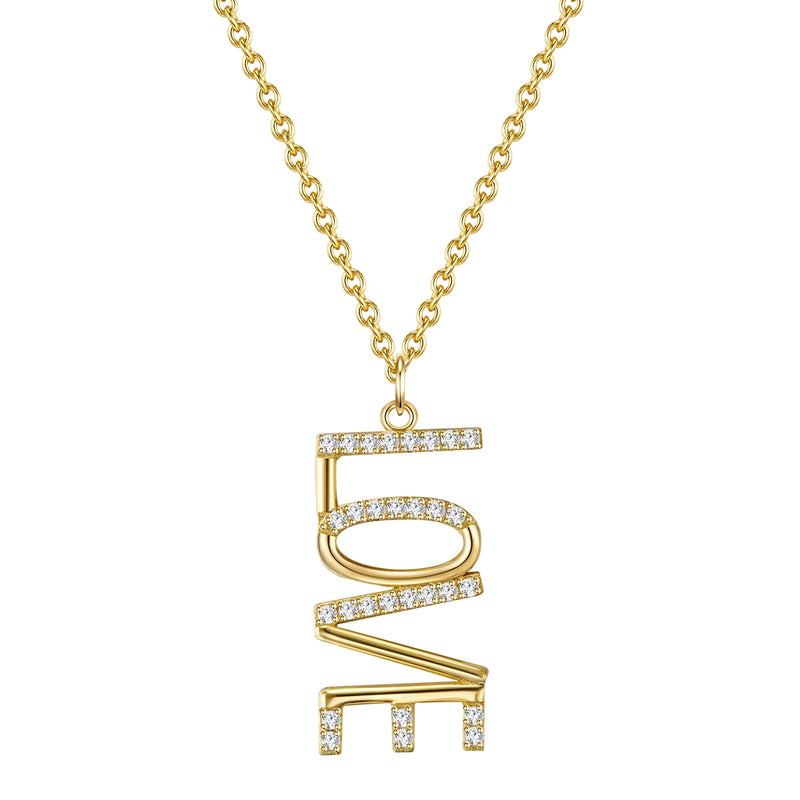 Kette mit Anhänger Sterling Silber gelbgold Zirkonia weiß