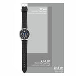 Herren Chronograph silber Echtleder schwarz