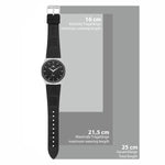 Herren Quarzuhr silber Echtleder/Silikon schwarz