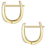 Creolen Sterling Silber gelbgold Zirkonia weiß