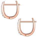 Creolen Sterling Silber roségold Zirkonia weiß