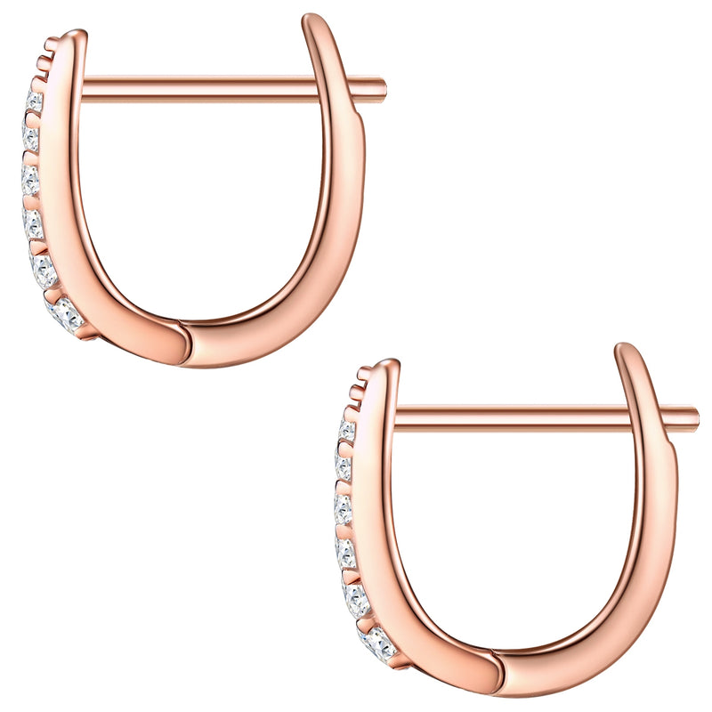 Creolen Sterling Silber roségold Zirkonia weiß