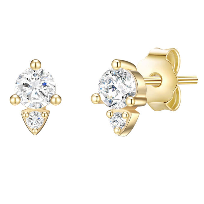 Ohrstecker Sterling Silber gelbgold Zirkonia weiß