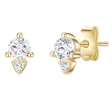 Ohrstecker Sterling Silber gelbgold Zirkonia weiß