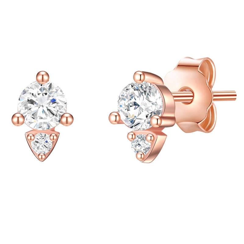 Ohrstecker Sterling Silber roségold Zirkonia weiß