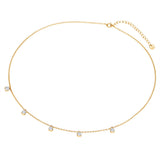 Kette Sterling Silber gelbgold Zirkonia weiß