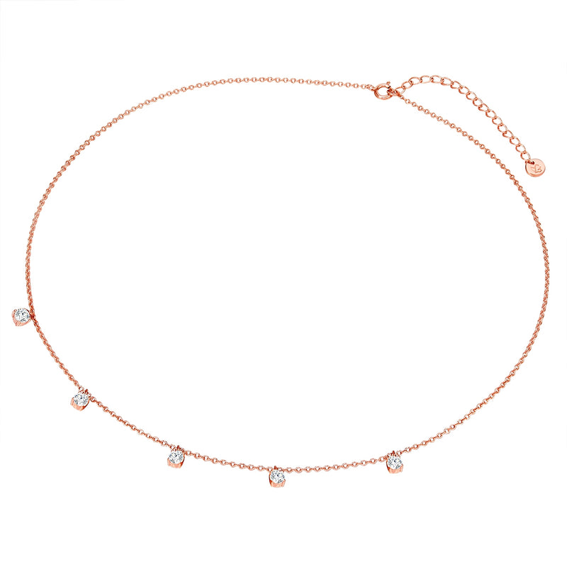 Kette Sterling Silber roségold Zirkonia weiß