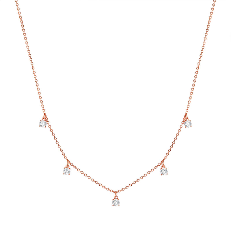 Kette Sterling Silber roségold Zirkonia weiß