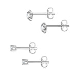 2er Set Ohrstecker Sterling Silber Zirkonia weiß