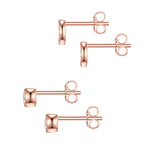 2er Set Ohrstecker Sterling Silber roségold Zirkonia weiß