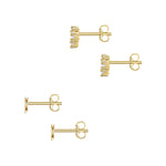 2er Set Ohrstecker Sterling Silber gelbgold Zirkonia weiß