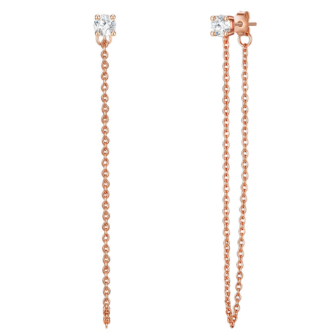 Ohrhänger Sterling Silber roségold Zirkonia weiß