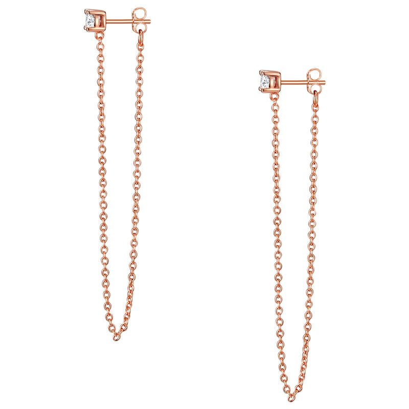 Ohrhänger Sterling Silber roségold Zirkonia weiß
