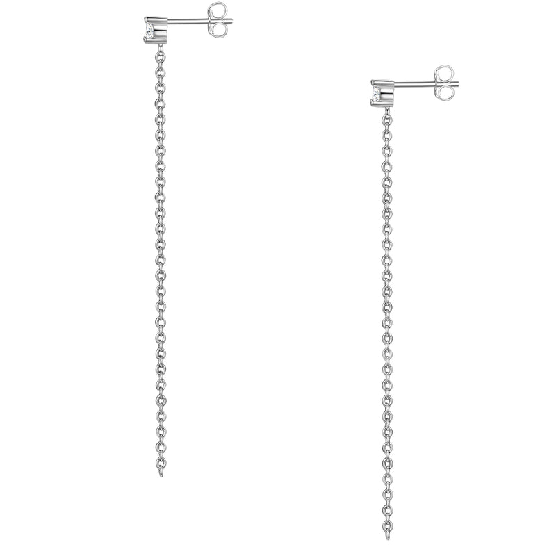 Ohrhänger Sterling Silber Zirkonia weiß