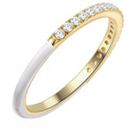 Ring Sterling Silber gelbgold Zirkonia weiß Emaille weiß