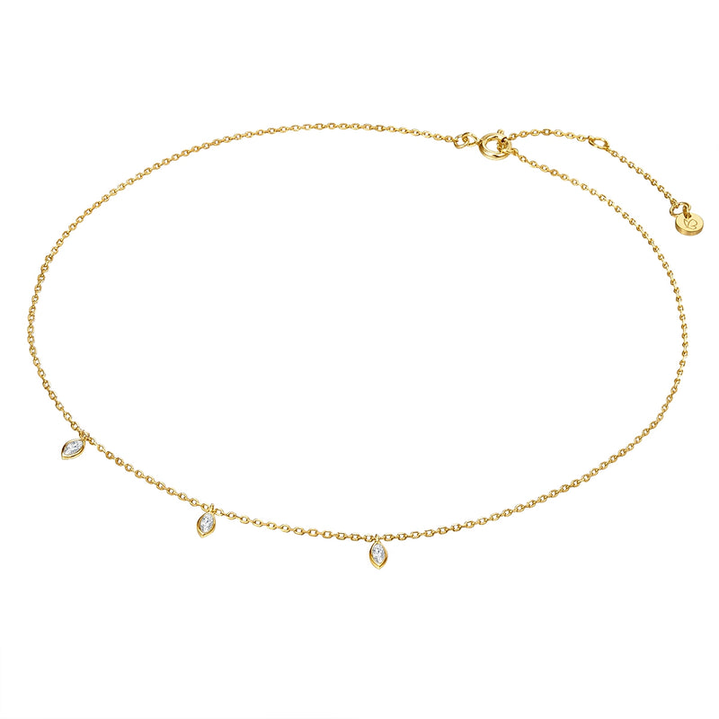 Kette Sterling Silber gelbgold Zirkonia weiß