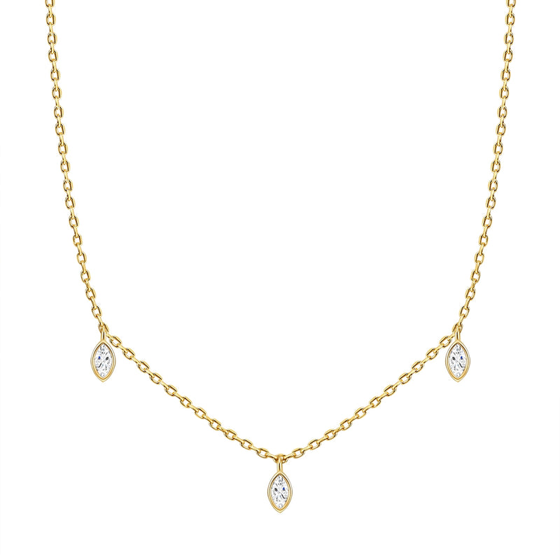 Kette Sterling Silber gelbgold Zirkonia weiß