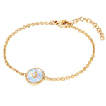 Armband Edelstahl gelbgold Perlmutt Preciosa weiß