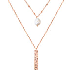 Kette Edelstahl roségold Süßwasser-Zuchtperle weiß
