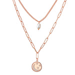 Kette Edelstahl roségold Süßwasser-Zuchtperle weiß Preciosa weiß