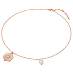 Kette Edelstahl roségold Süßwasser-Zuchtperle weiß Preciosa weiß