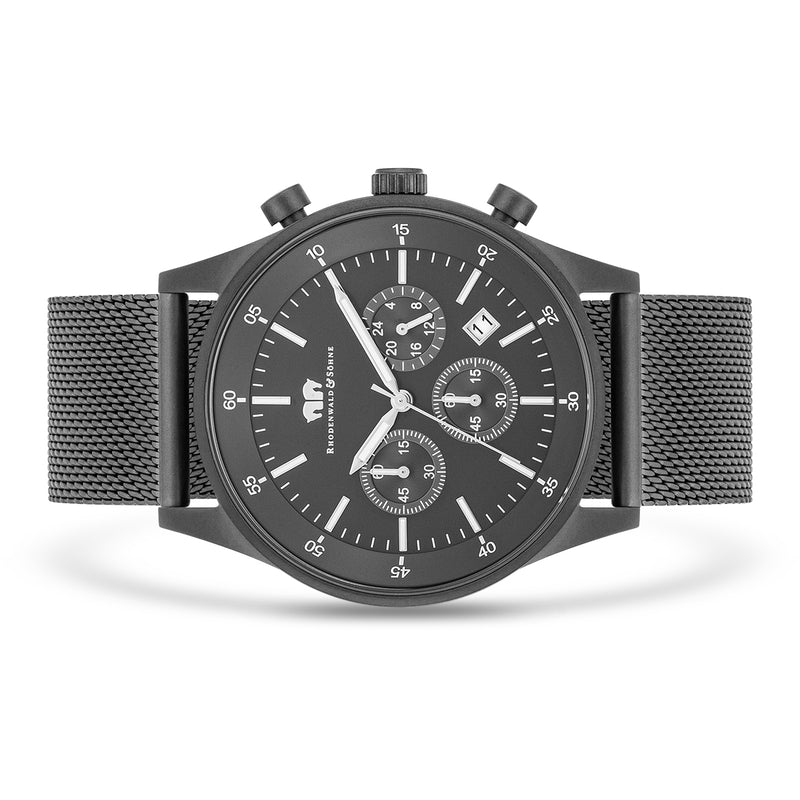 Herren Chronograph grau Edelstahl grau
