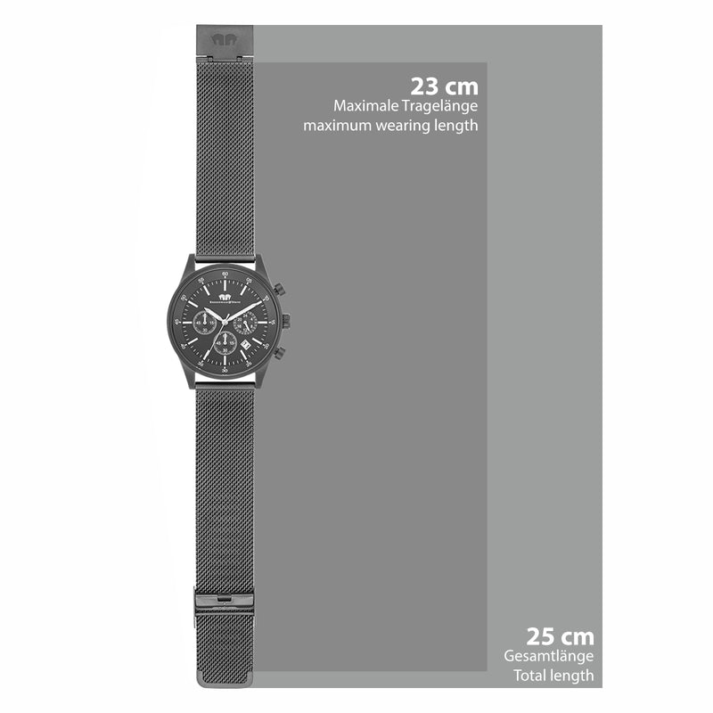 Herren Chronograph grau Edelstahl grau