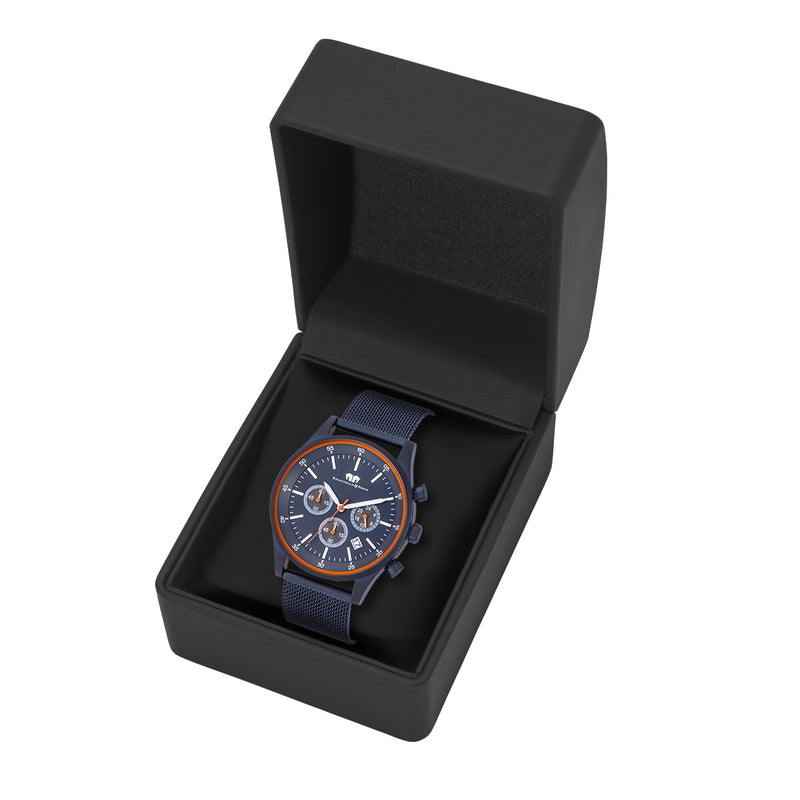 Herren Chronograph blau Edelstahl blau