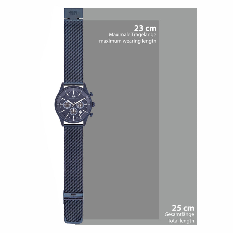 Herren Chronograph blau Edelstahl blau