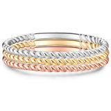 3er Set Ringe Sterling Silber tricolor