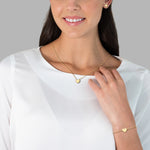 Set (Armband+Kette+Ohrstecker) Sterling Silber gelbgold